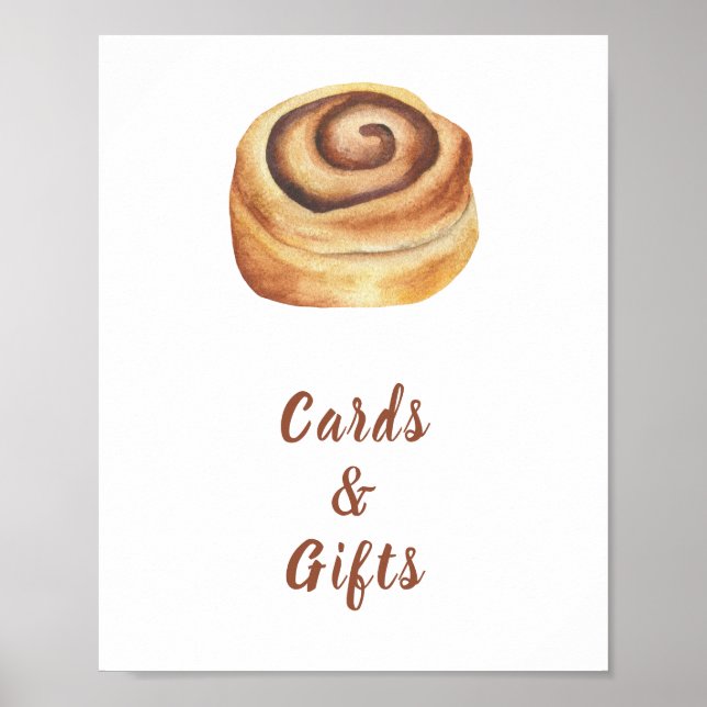 Bun cinnamon baby shower Cards and Gifts Poster (Front)