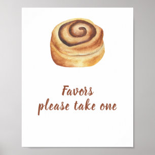 Bun cinnamon baby shower Favors Poster