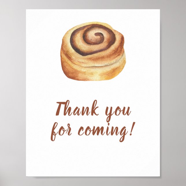 Bun cinnamon baby shower Thank you Poster (Front)