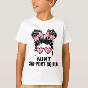 Bun Gles Aunt Support Squad Breast Cancer Awarenes T-Shirt