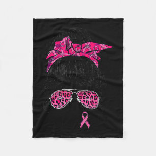 Bun Gles Wear Pink Warrior Breast Cancer Awareness Fleece Blanket