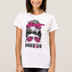 Bun Gles Wear Pink Warrior Breast Cancer Awareness T-Shirt