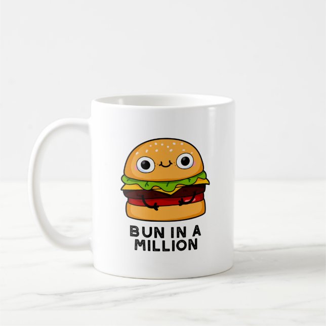 Bun In A Million Funny Burger Pun Coffee Mug (Left)