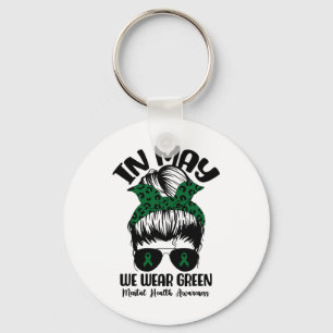 Bun In May We Wear Green Mental Health Awareness M Key Ring