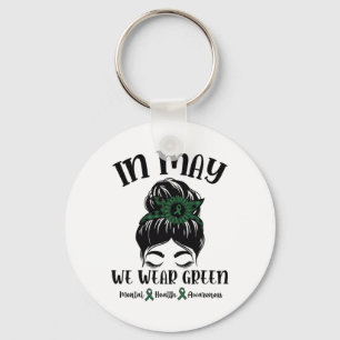 Bun In May We Wear Green Mental Health Awareness M Key Ring