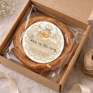 Bun in Oven Baby Shower Favour Sticker Neutral