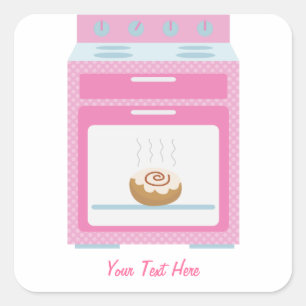 Bun In Oven (pink customisable) Square Sticker