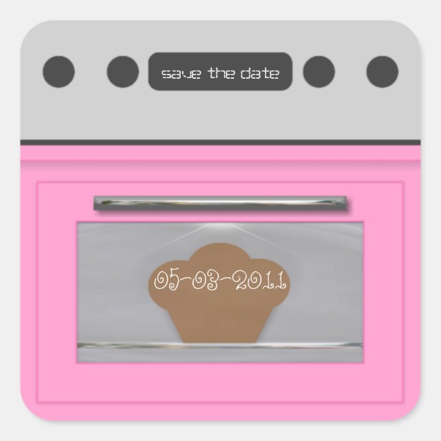 Bun in oven sticker-light pink square sticker (Front)