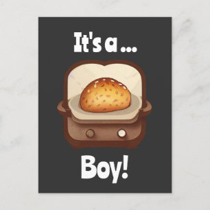 Bun in the oven Baby Gender Reveal unique funny  Postcard