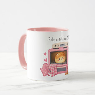 Bun in the Oven Baby Girl Announcement Present Mug