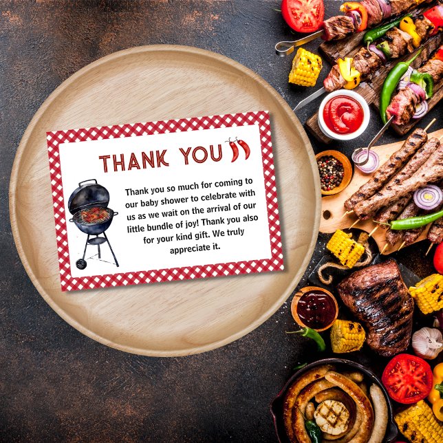 Bun In The Oven Baby-Q Barbeque  Thank You Card (Creator Uploaded)