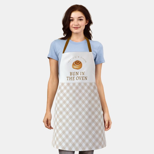Bun In The Oven Baby Shower Baking Apron (Worn)