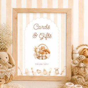 Bun in the Oven Baby Shower Cards and Gifts Poster