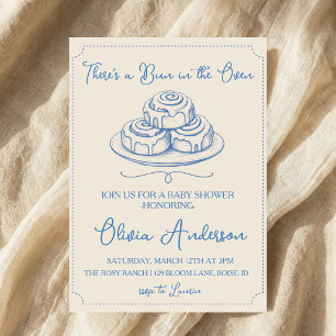 Bun in the Oven Baby Shower Hand Drawn Baking Invitation