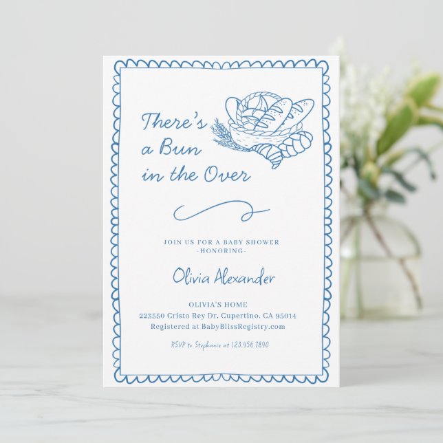 Bun in the Oven Baby Shower Invitation (Standing Front)