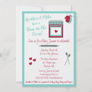 Bun in the Oven Baby Shower Invitation