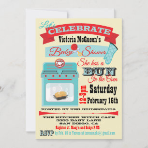"Bun in the oven" Baby Shower Invitations