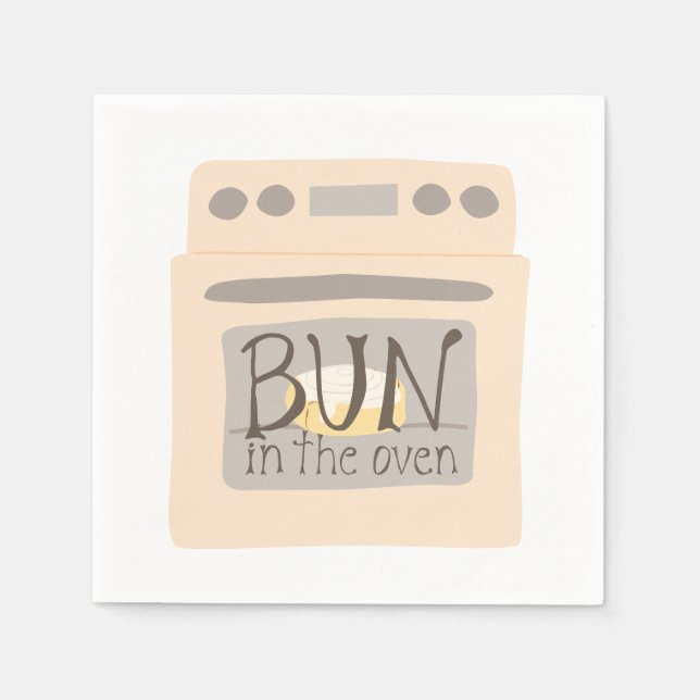 Bun in the Oven Baby Shower Napkin (Front)