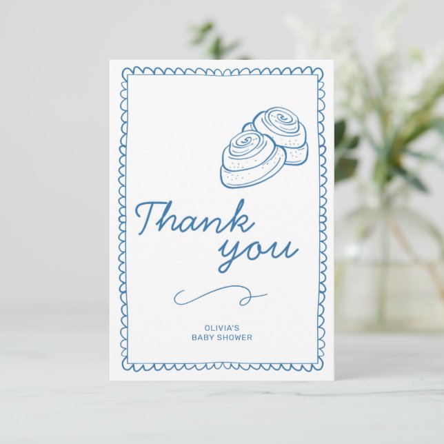 Bun in the Oven Baby Shower Rustic Thank You Card (Standing Front)