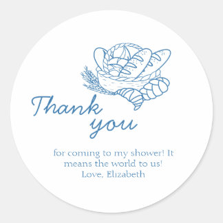 Bun in the Oven Baby Shower Rustic Thank you Classic Round Sticker