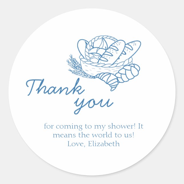 Bun in the Oven Baby Shower Rustic Thank you Classic Round Sticker (Front)