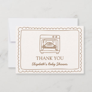 Bun in the Oven Baby Shower Thank you Card