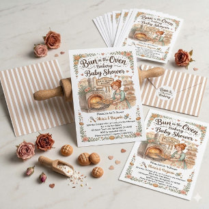 Bun in the Oven Bakery Baby Shower Invitation