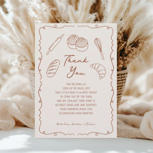 Bun in the Oven Bakery Baby Shower Thank You Card