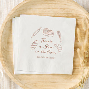 Bun in the Oven Bakery Bread Baby Shower Napkin