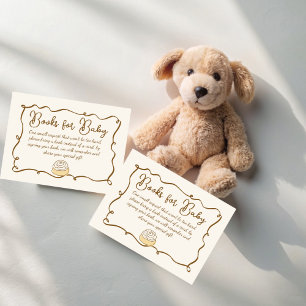 Bun in the oven baking baby shower book request enclosure card