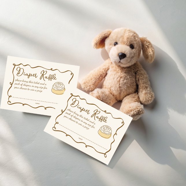 Bun in the oven baking baby shower diaper raffle enclosure card (Bun in the oven baking baby shower diaper raffle enclosure cards baking baby shower raffle tickets)