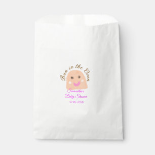 Bun in the oven beige dumpling baby shower pink br favour bags