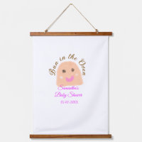 Bun in the oven beige dumpling baby shower pink br