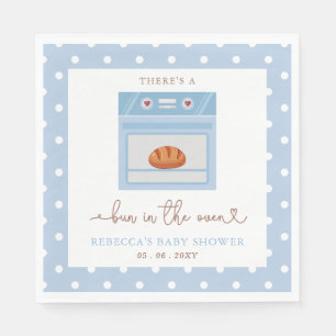 Bun In The Oven Blue Baby Boy Baby Shower Napkin