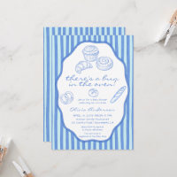 Bun in the oven blue pinstripes Baby Shower
