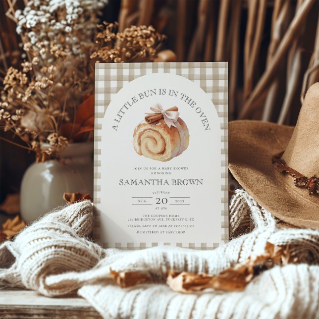 Bun in the Oven Bow Baby Shower Invitation (Creator Uploaded)