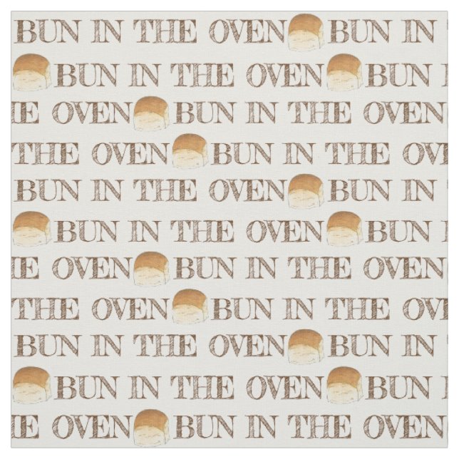 Bun in The Oven Bread Dinner Roll Expecting Baby Fabric (Swatch)