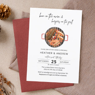 Bun in the Oven & Burgers on the Gill BBQ  Invitation