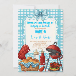Bun in the Oven & Burgers on the Grill Baby Shower Invitation