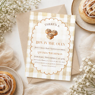 Bun in the Oven Cinnamon Roll Baby Shower Invitation
