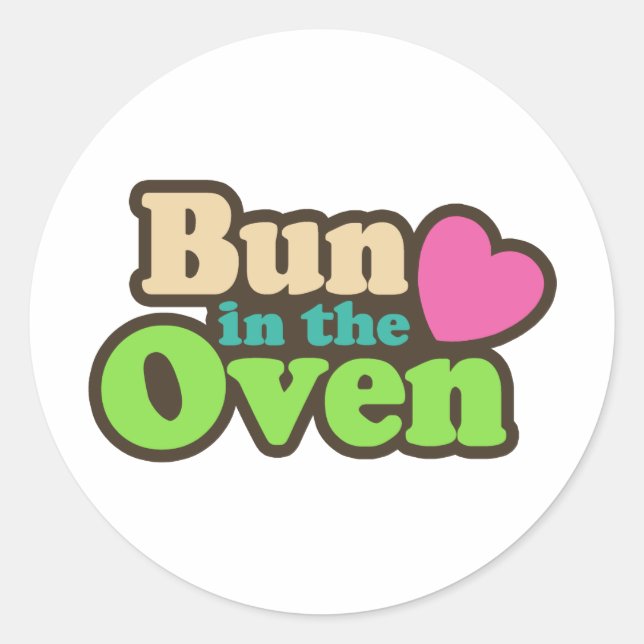 Bun In The Oven Classic Round Sticker (Front)