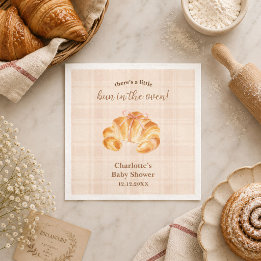 Bun in the Oven Croissant Girl Baby Shower Napkin