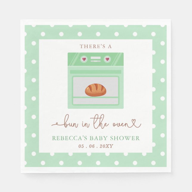 Bun In The Oven Gender Neutral Baby Shower Napkin (Front)