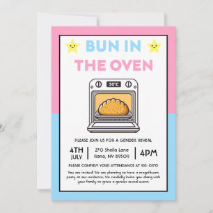 Bun in the Oven Gender Reveal Brunch Invitation