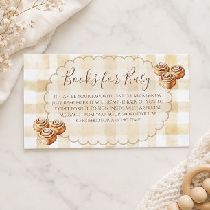 Bun in the Oven Gingham Beige Baby Shower Enclosure Card
