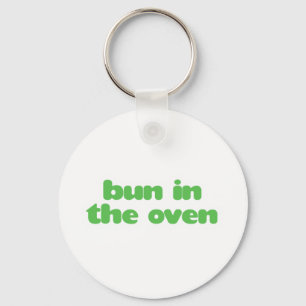 Bun In the Oven - green Key Ring