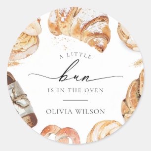 Bun in the Oven Kitchen Theme Baking Baby Shower Classic Round Sticker
