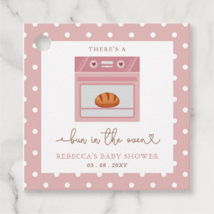 Bun In The Oven Pink Baby Girl Baby Shower Favour Tags