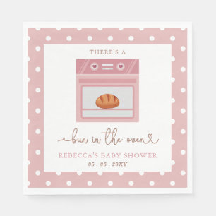Bun In The Oven Pink Baby Girl Baby Shower Napkin