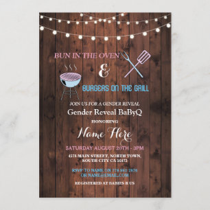 Bun In The Oven Shower Invite Gender Reveal